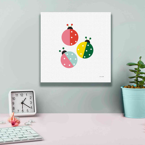 Image of 'Ladybugs Three' by Ann Kelle Designs, Canvas Wall Art,12 x 12