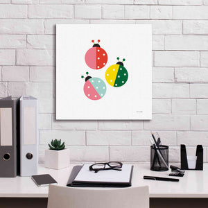 'Ladybugs Three' by Ann Kelle Designs, Canvas Wall Art,18 x 18
