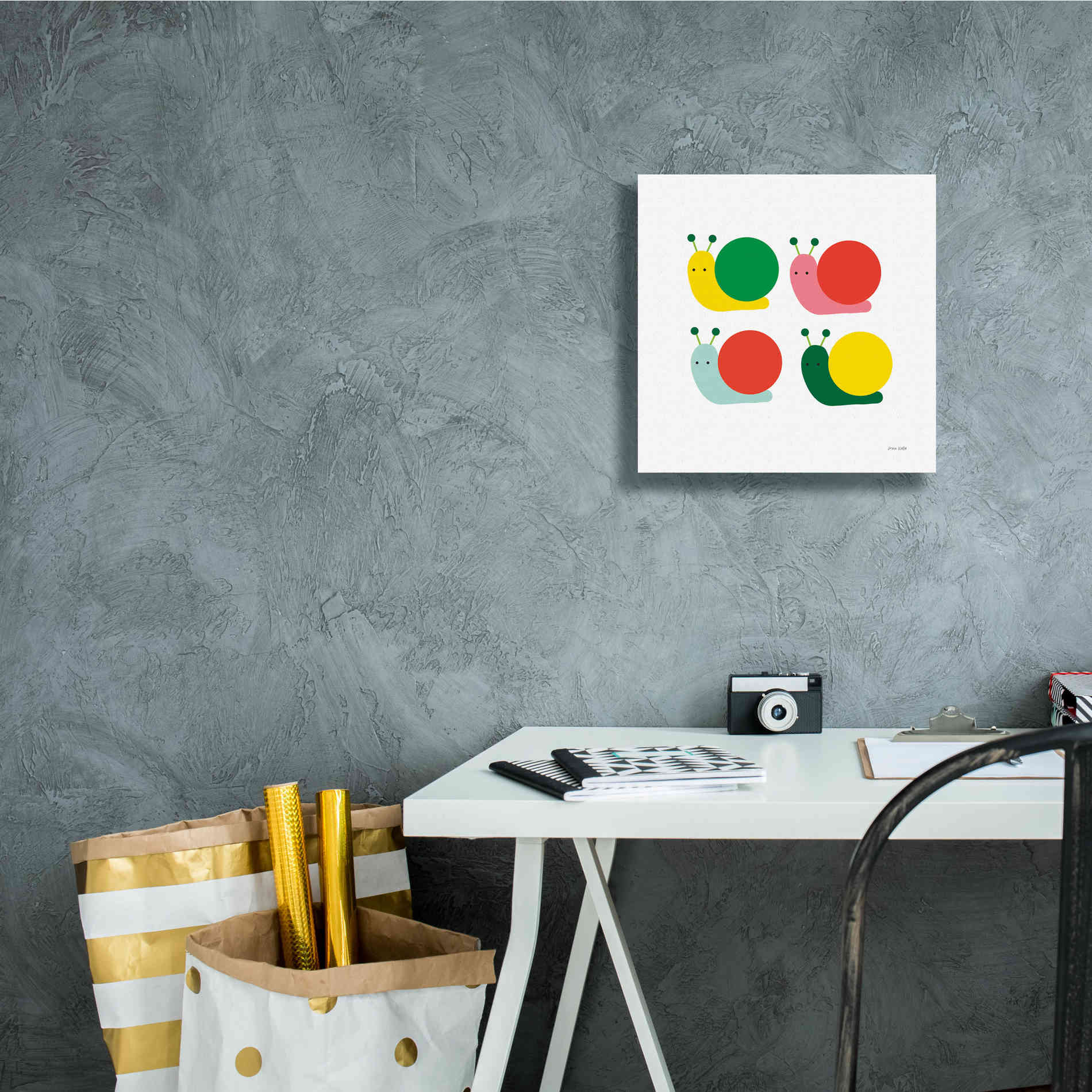 'Snails Four' by Ann Kelle Designs, Canvas Wall Art,12 x 12