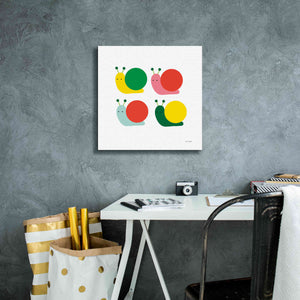 'Snails Four' by Ann Kelle Designs, Canvas Wall Art,18 x 18