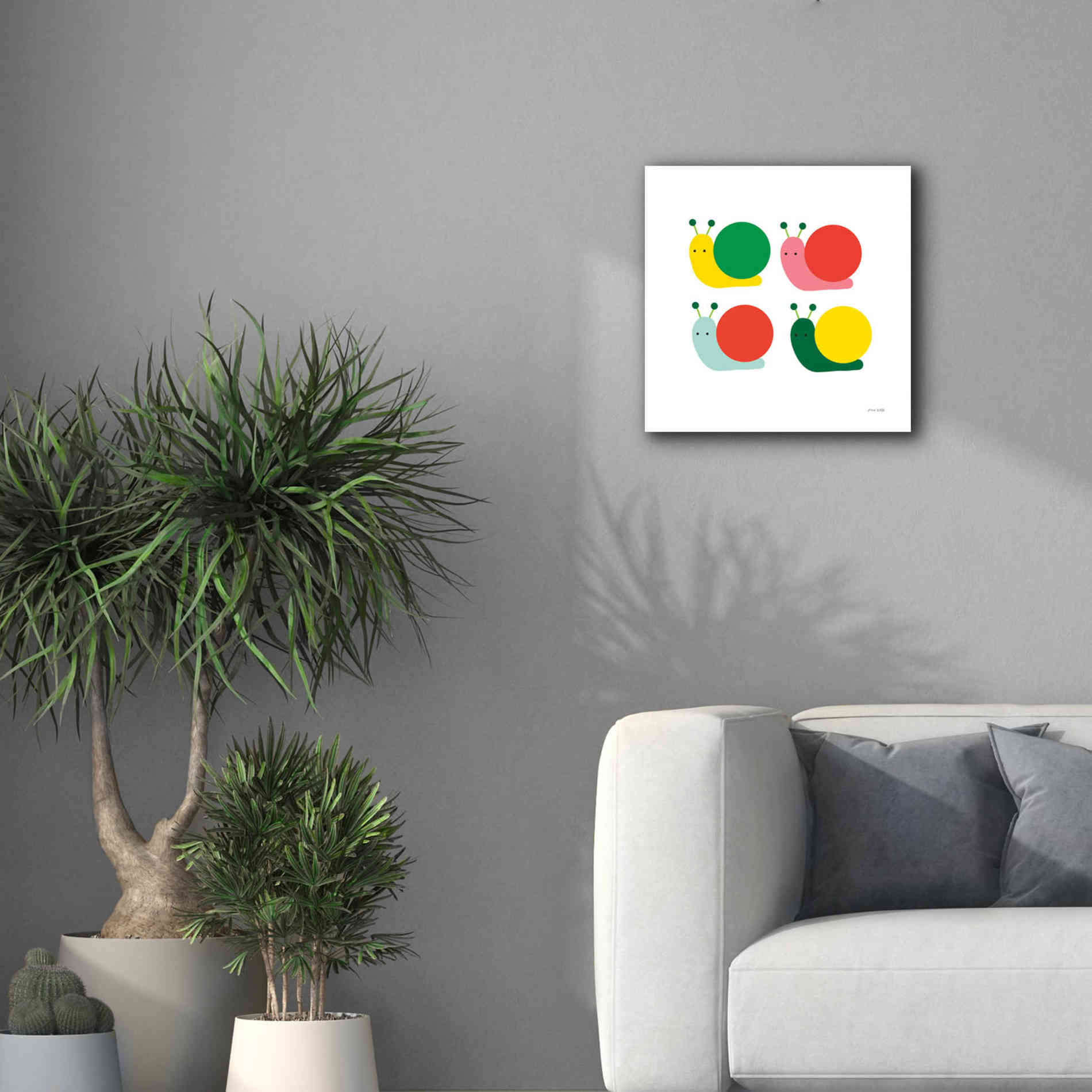 'Snails Four' by Ann Kelle Designs, Canvas Wall Art,18 x 18