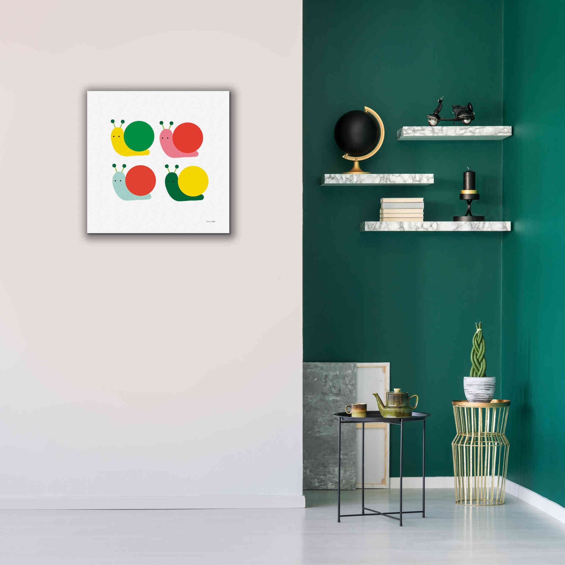 'Snails Four' by Ann Kelle Designs, Canvas Wall Art,26 x 26