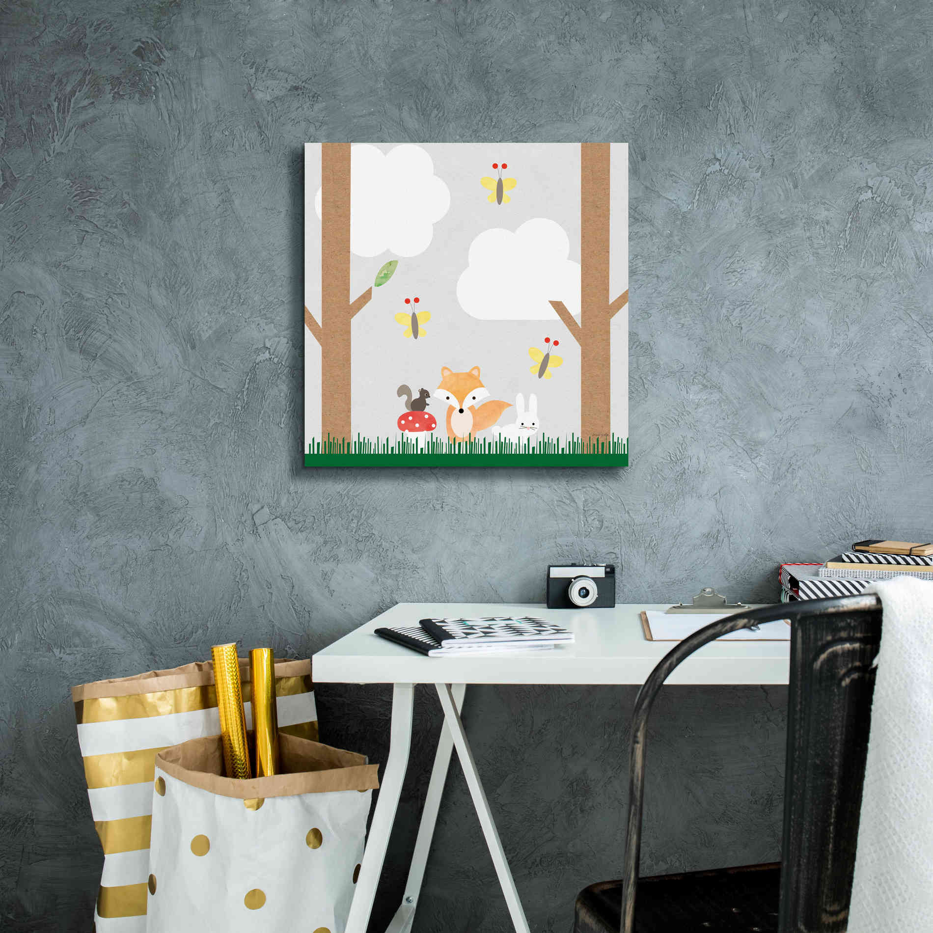 'Woodland Animals II' by Ann Kelle Designs, Canvas Wall Art,18 x 18