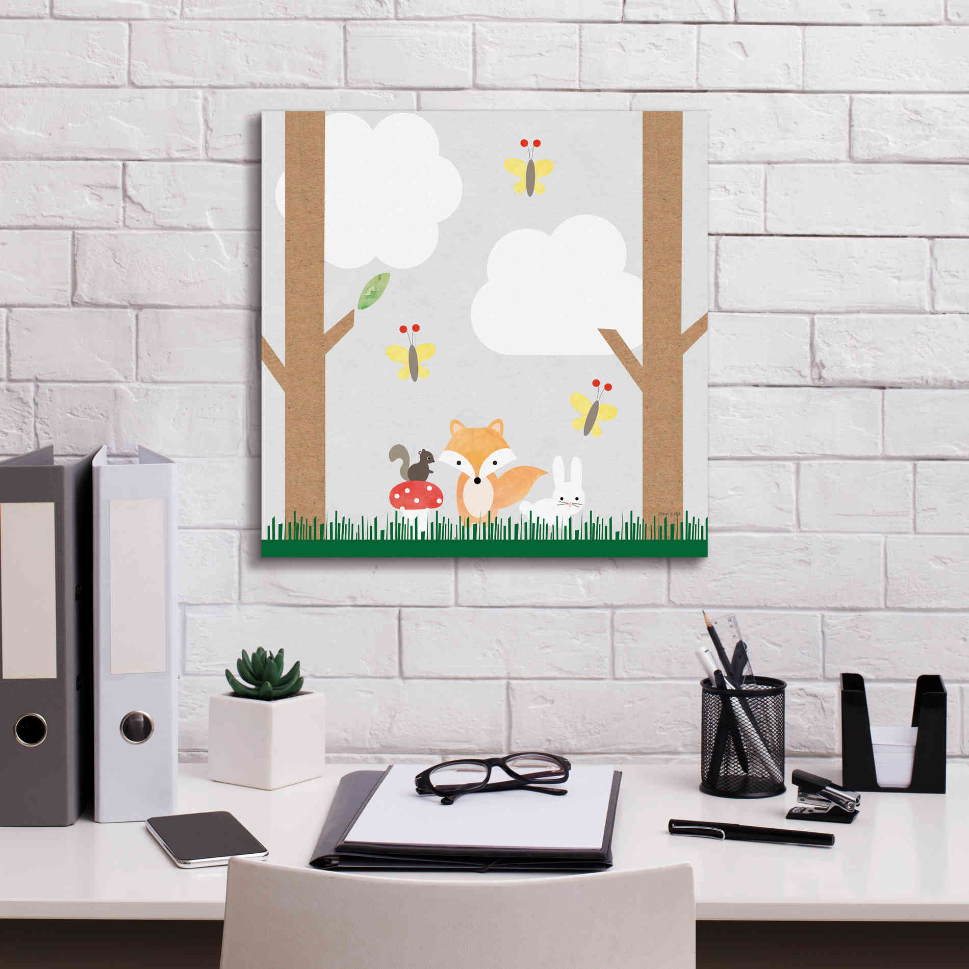 'Woodland Animals II' by Ann Kelle Designs, Canvas Wall Art,18 x 18