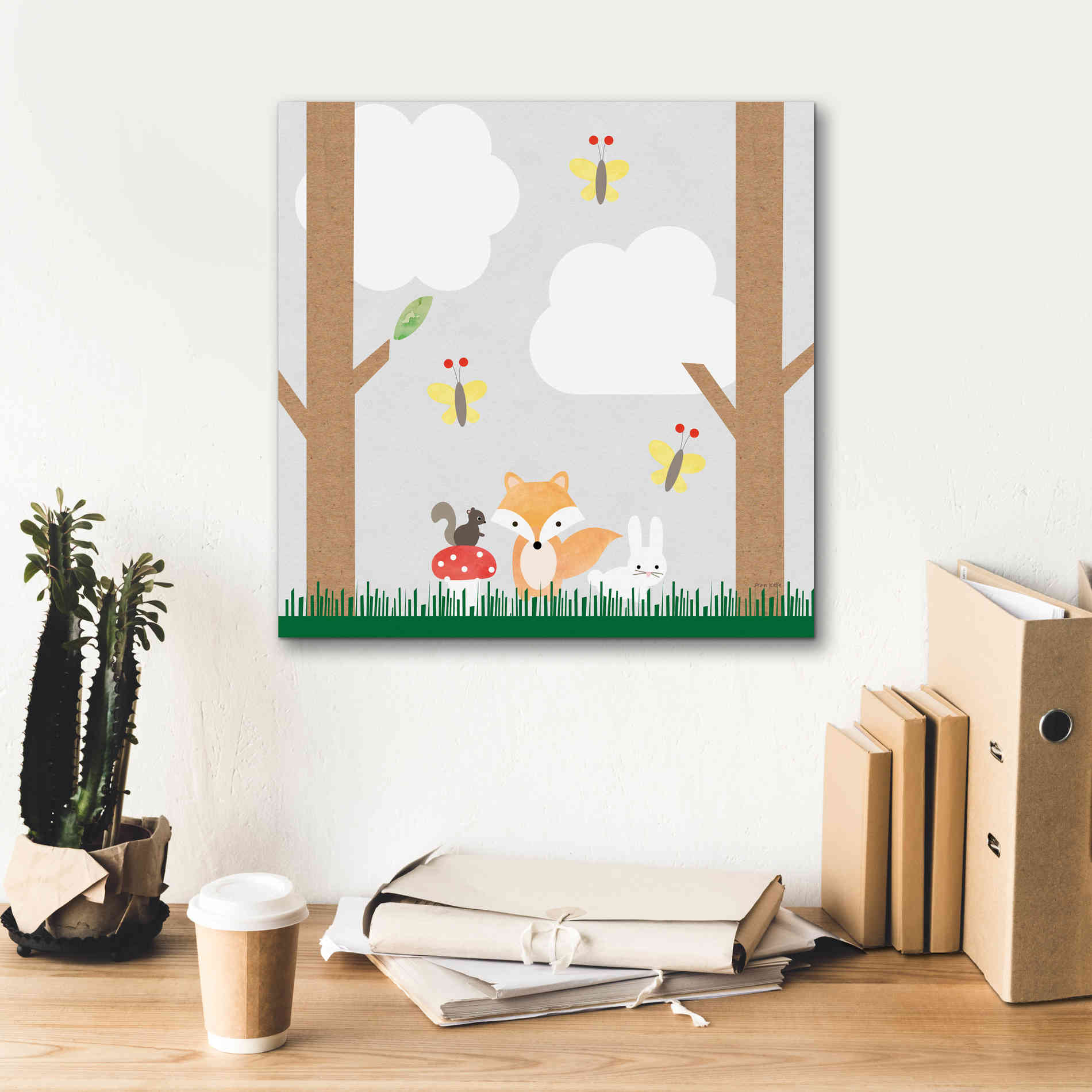 'Woodland Animals II' by Ann Kelle Designs, Canvas Wall Art,18 x 18
