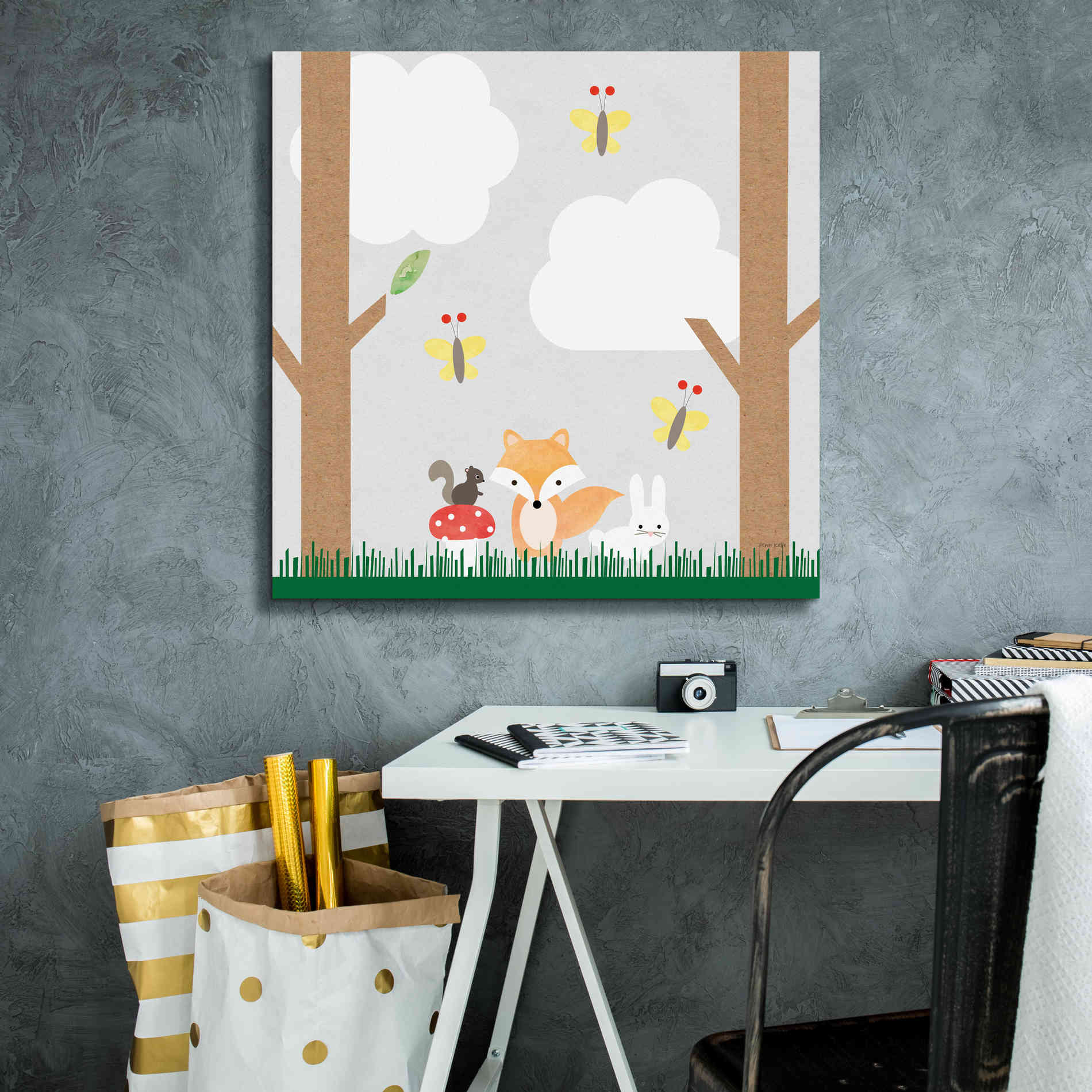'Woodland Animals II' by Ann Kelle Designs, Canvas Wall Art,26 x 26