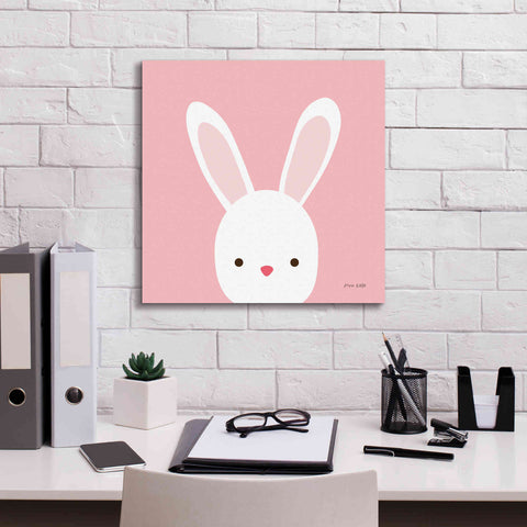 Image of 'Cuddly Bunny' by Ann Kelle Designs, Canvas Wall Art,18 x 18