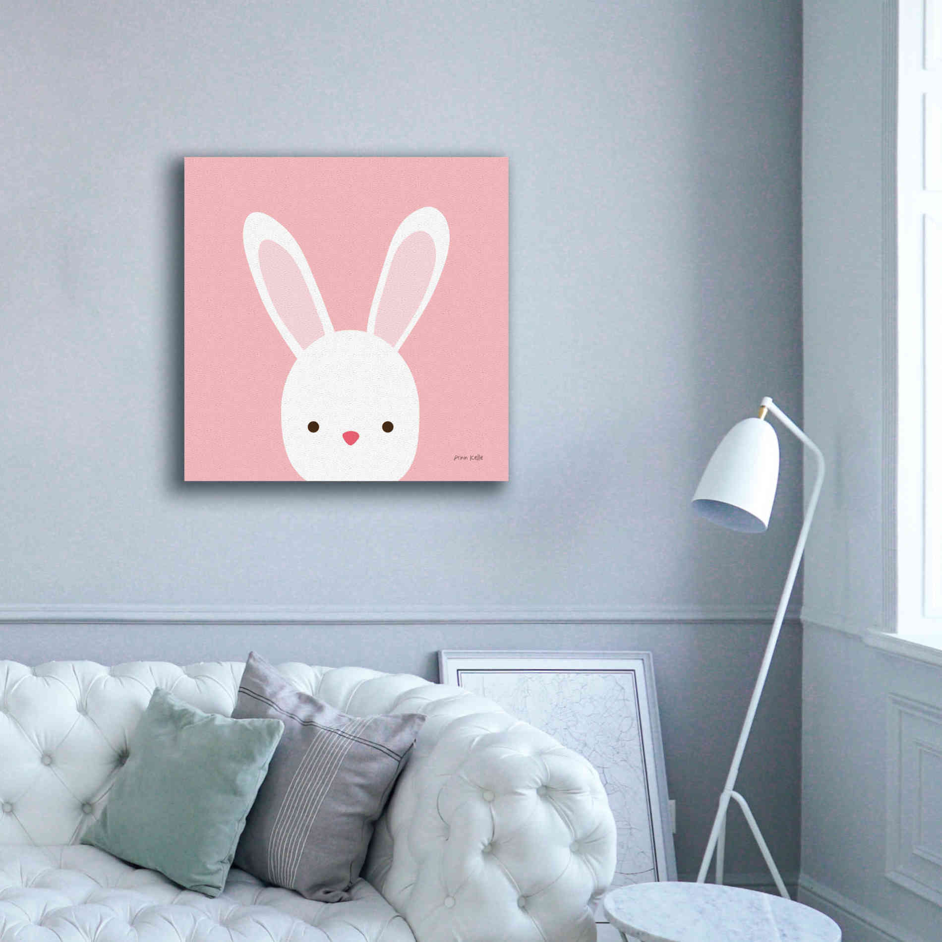 'Cuddly Bunny' by Ann Kelle Designs, Canvas Wall Art,37 x 37