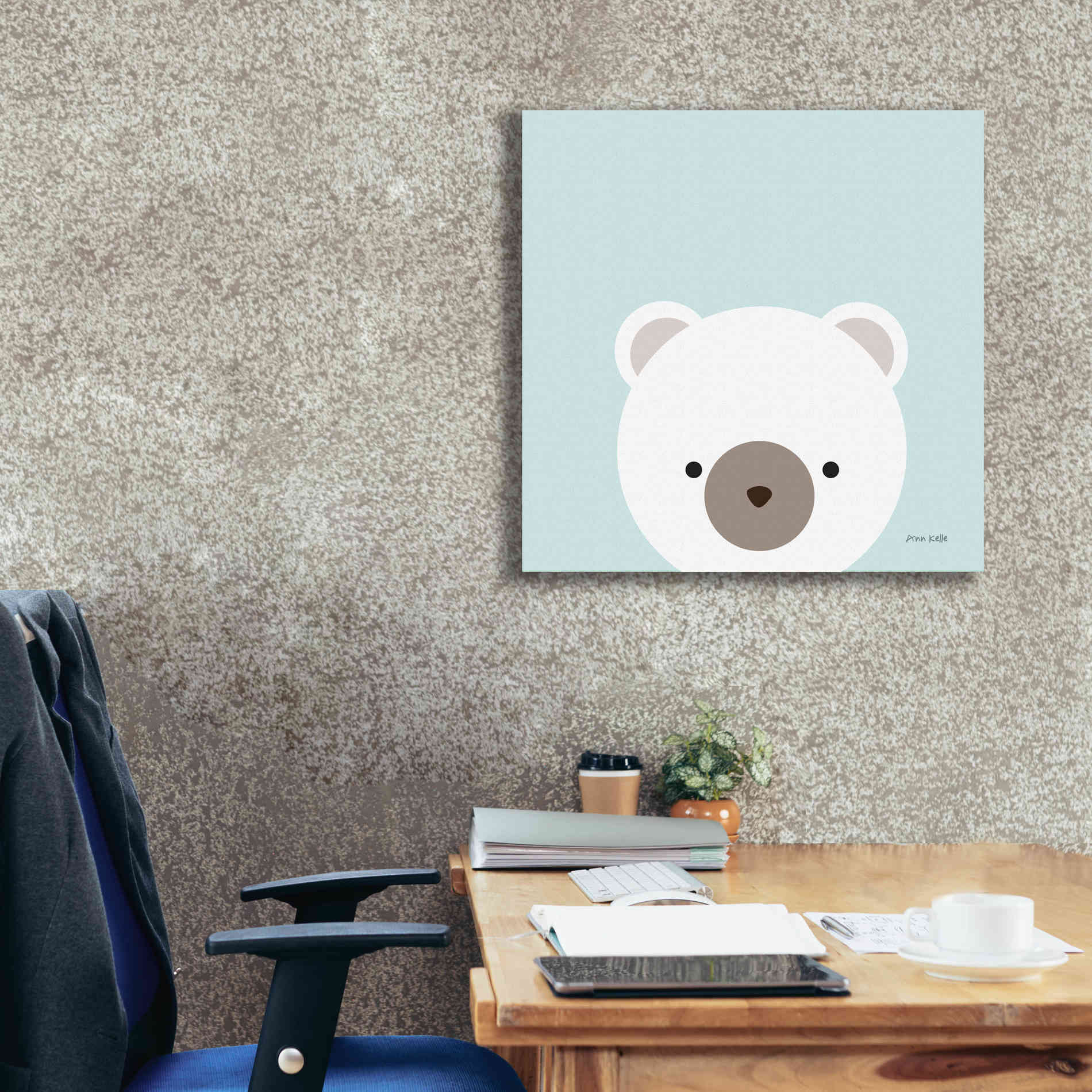 'Cuddly Bear' by Ann Kelle Designs, Canvas Wall Art,26 x 26