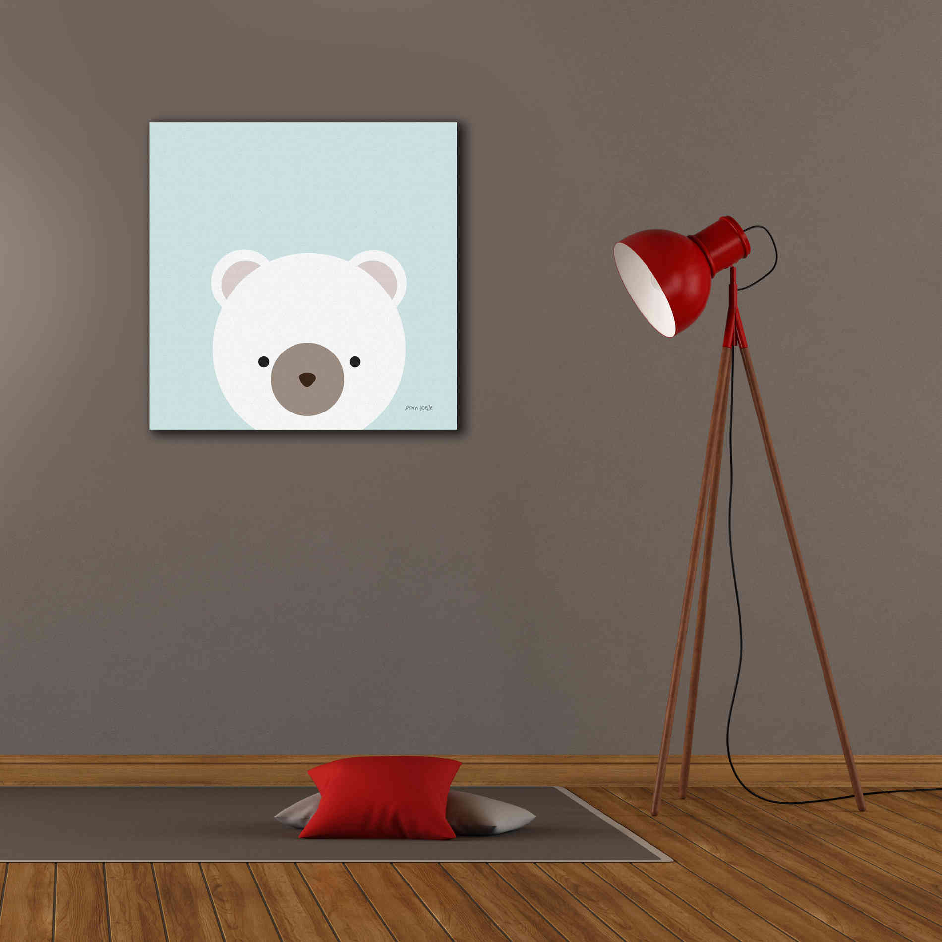 'Cuddly Bear' by Ann Kelle Designs, Canvas Wall Art,26 x 26