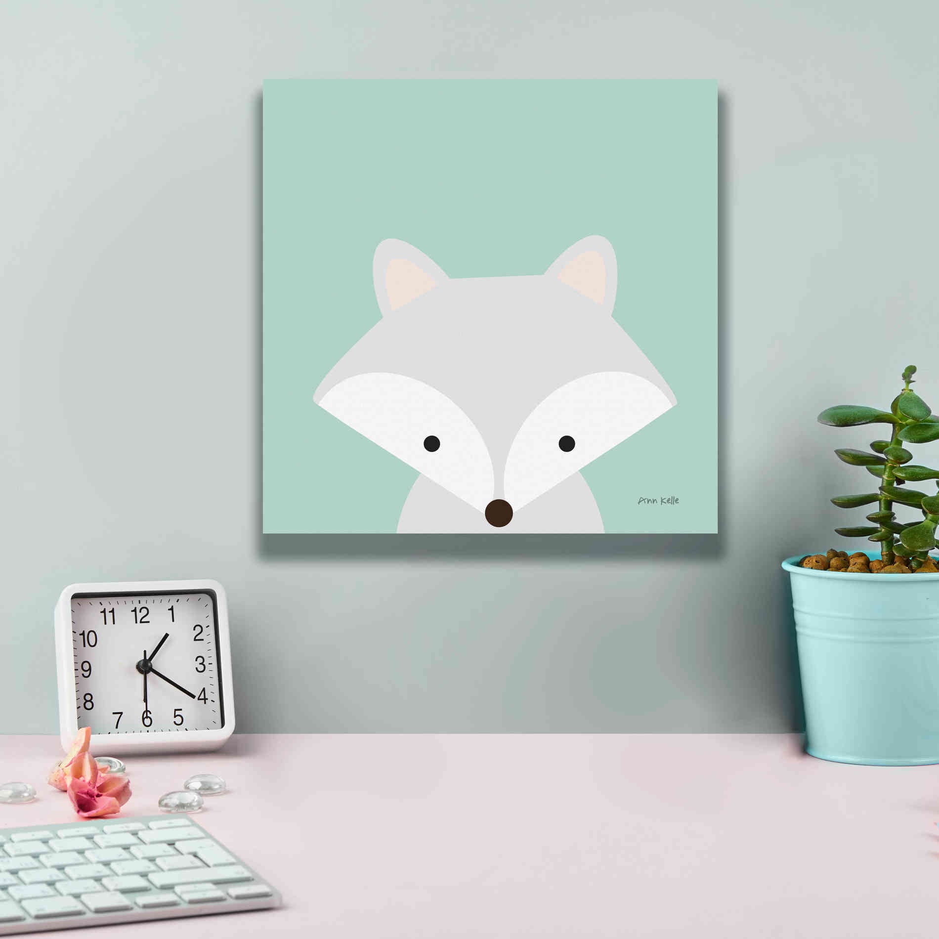 'Cuddly Fox' by Ann Kelle Designs, Canvas Wall Art,12 x 12