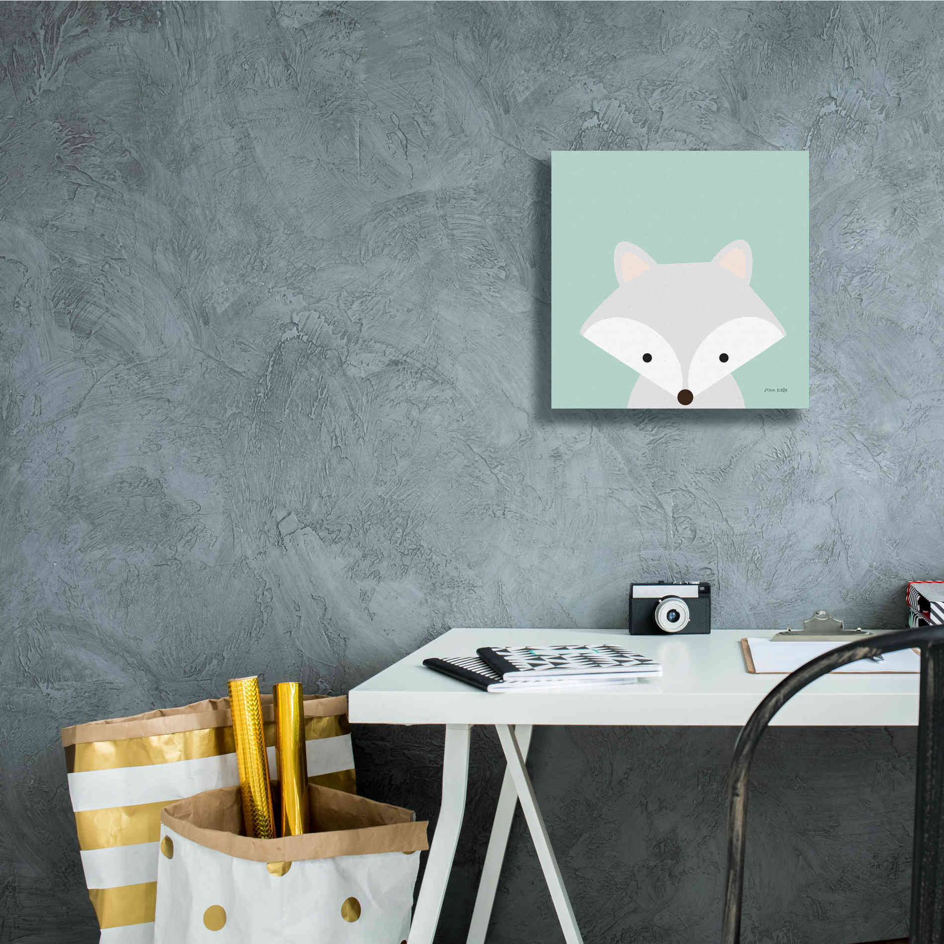 'Cuddly Fox' by Ann Kelle Designs, Canvas Wall Art,12 x 12