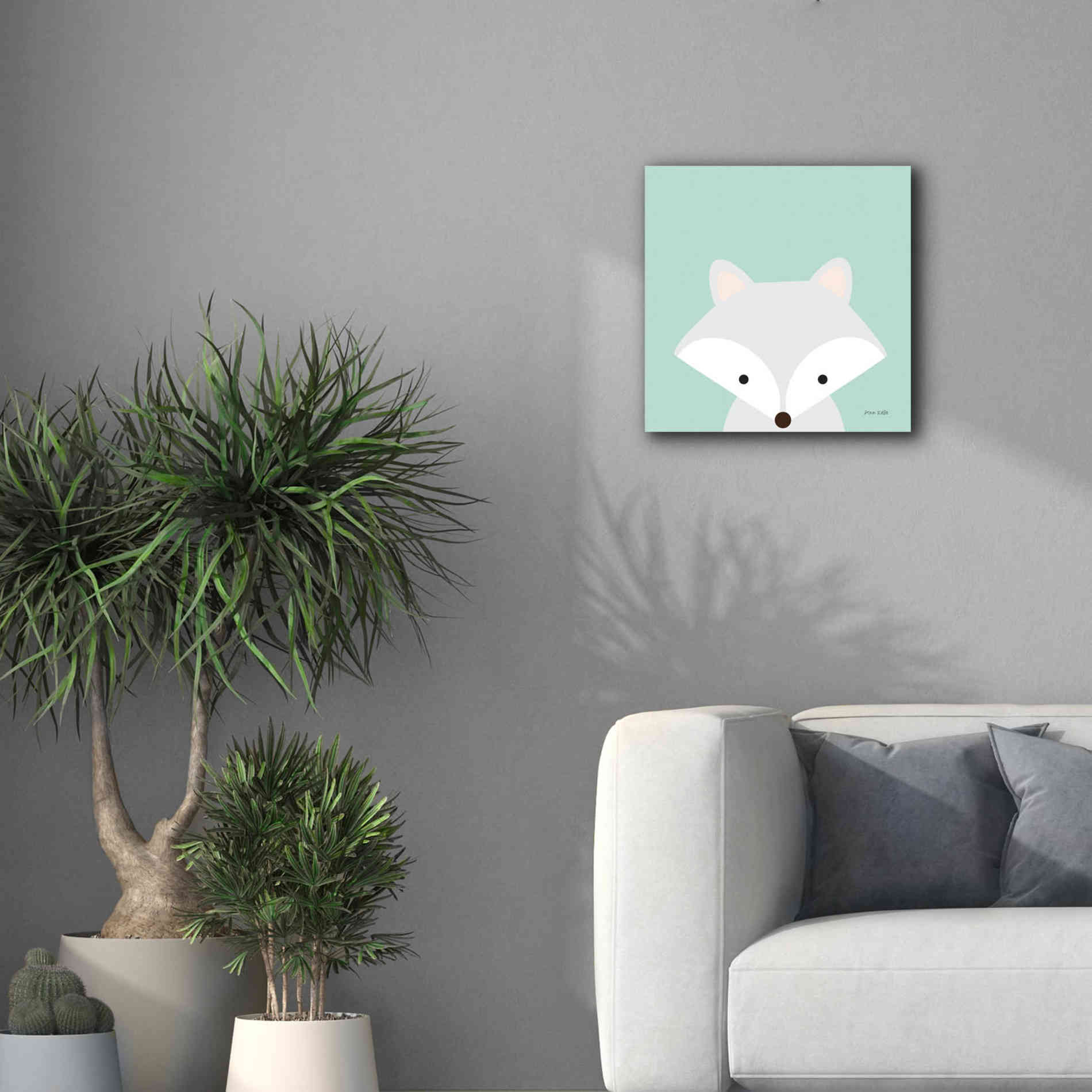 'Cuddly Fox' by Ann Kelle Designs, Canvas Wall Art,18 x 18