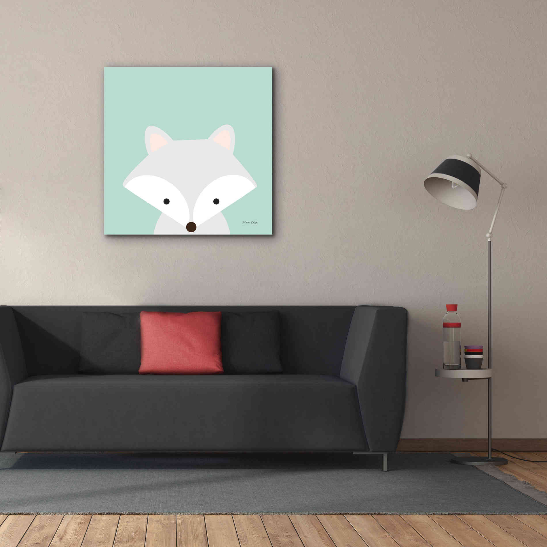 'Cuddly Fox' by Ann Kelle Designs, Canvas Wall Art,37 x 37