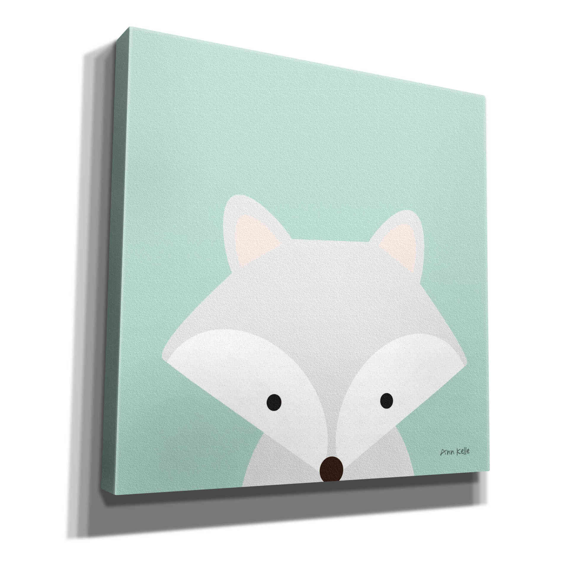 'Cuddly Fox' by Ann Kelle Designs, Canvas Wall Art,12x12x1.1x0,18x18x1.1x0,26x26x1.74x0,37x37x1.74x0