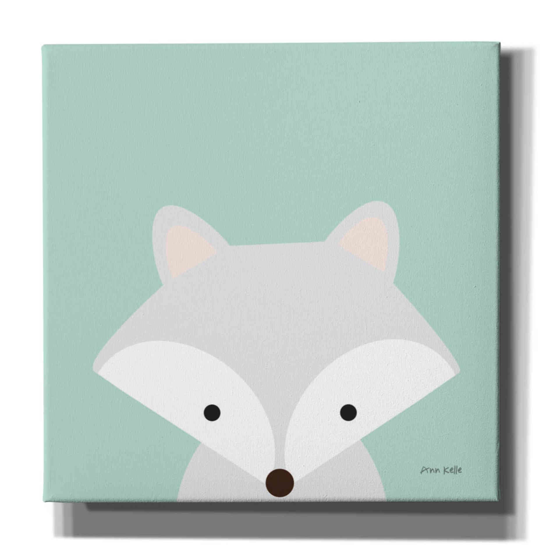 'Cuddly Fox' by Ann Kelle Designs, Canvas Wall Art,12x12x1.1x0,18x18x1.1x0,26x26x1.74x0,37x37x1.74x0