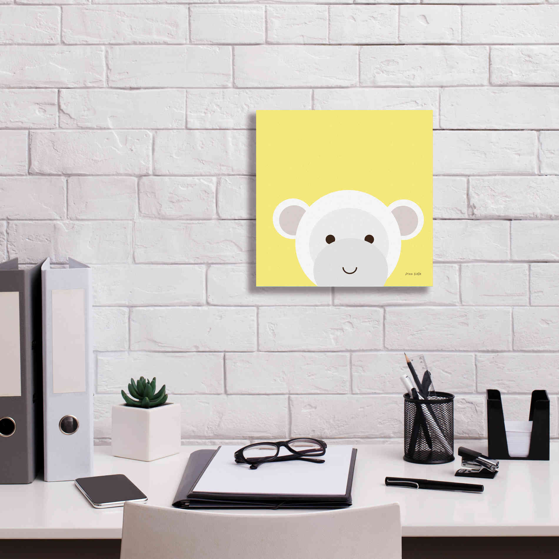 'Cuddly Monkey' by Ann Kelle Designs, Canvas Wall Art,12 x 12