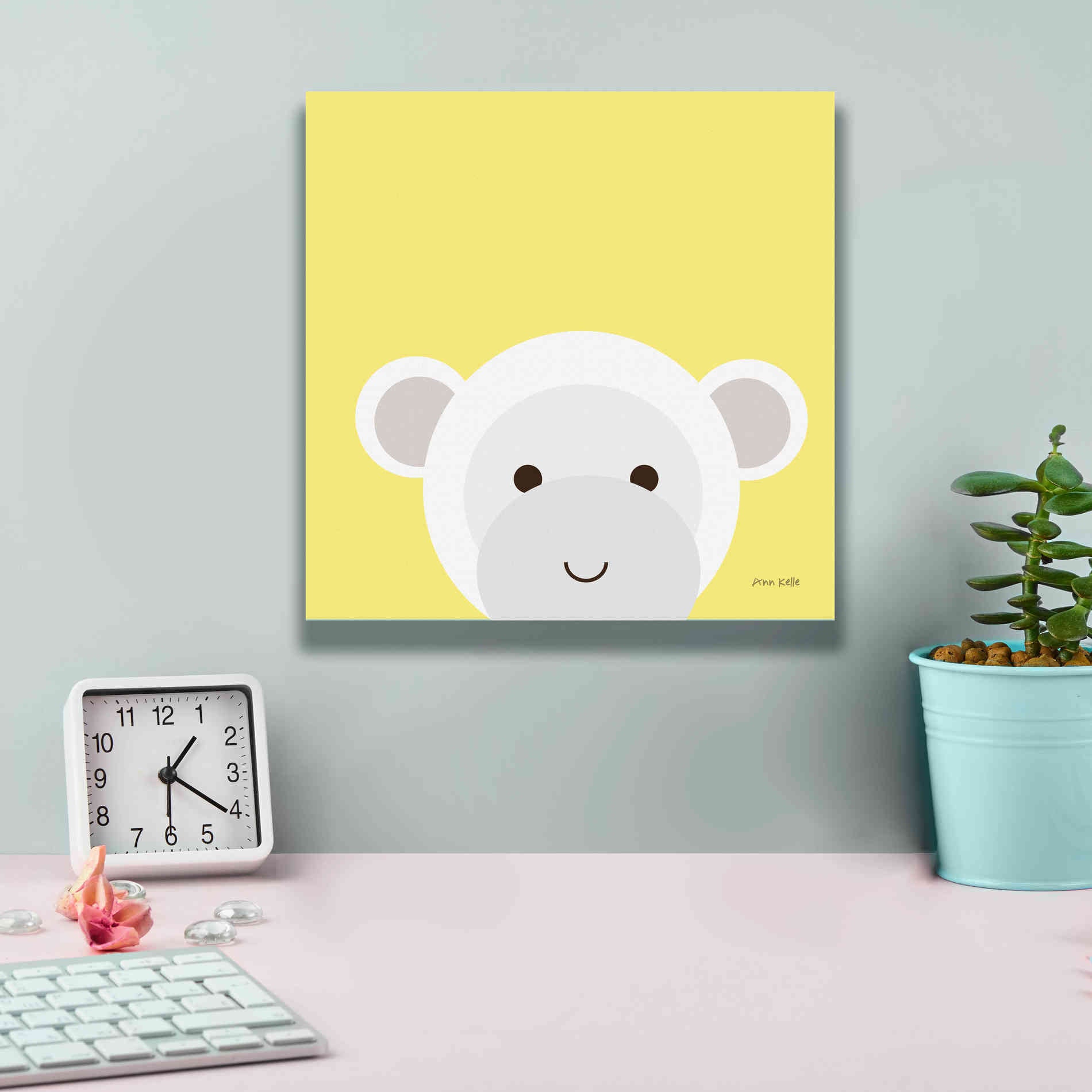 'Cuddly Monkey' by Ann Kelle Designs, Canvas Wall Art,12 x 12