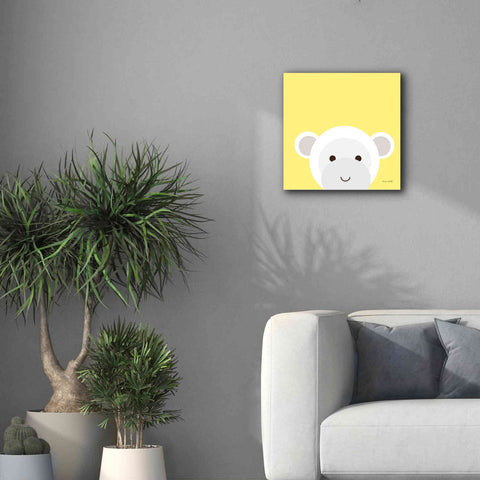 Image of 'Cuddly Monkey' by Ann Kelle Designs, Canvas Wall Art,18 x 18