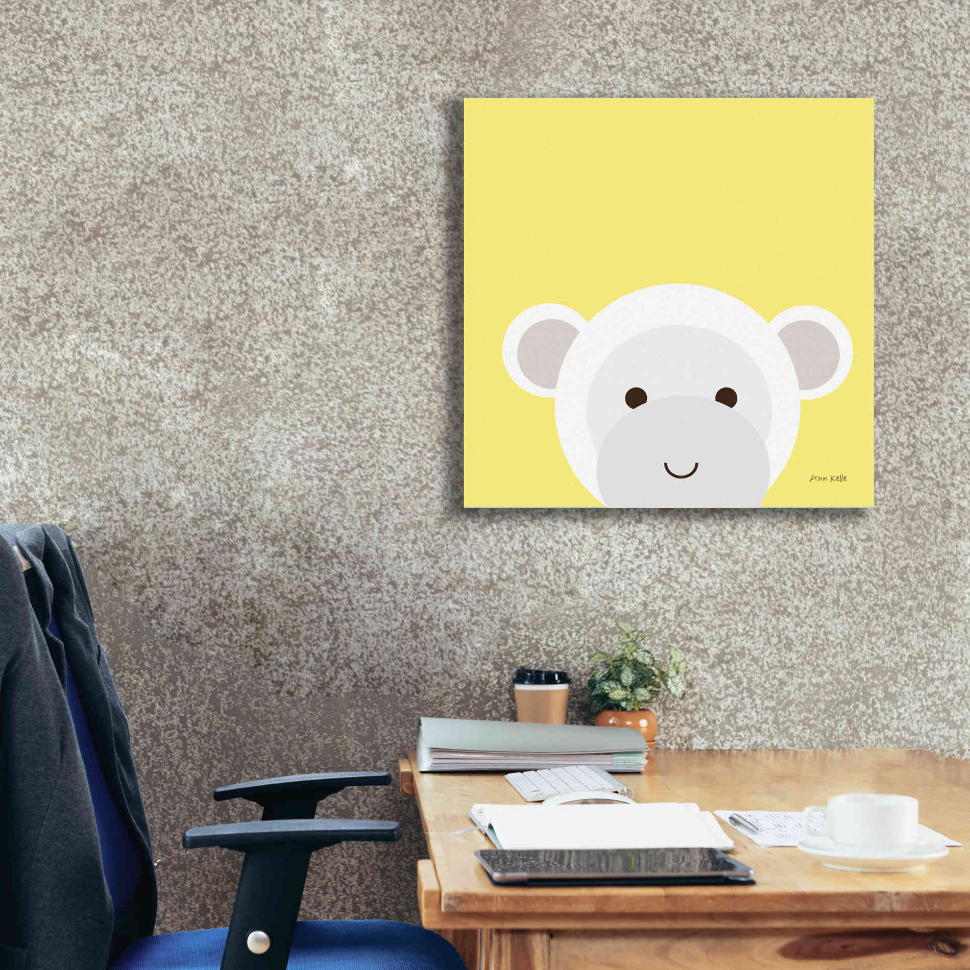 'Cuddly Monkey' by Ann Kelle Designs, Canvas Wall Art,26 x 26