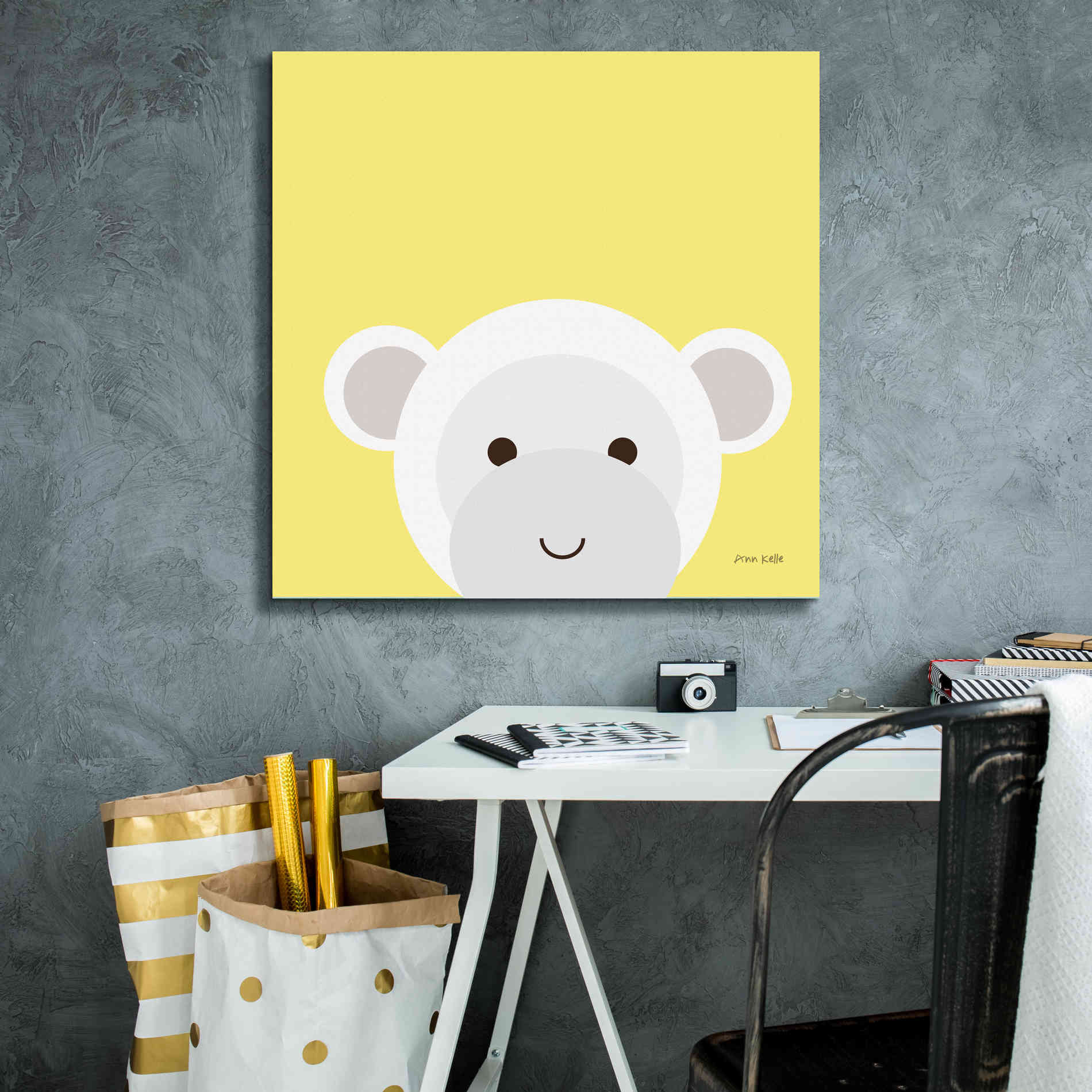 'Cuddly Monkey' by Ann Kelle Designs, Canvas Wall Art,26 x 26