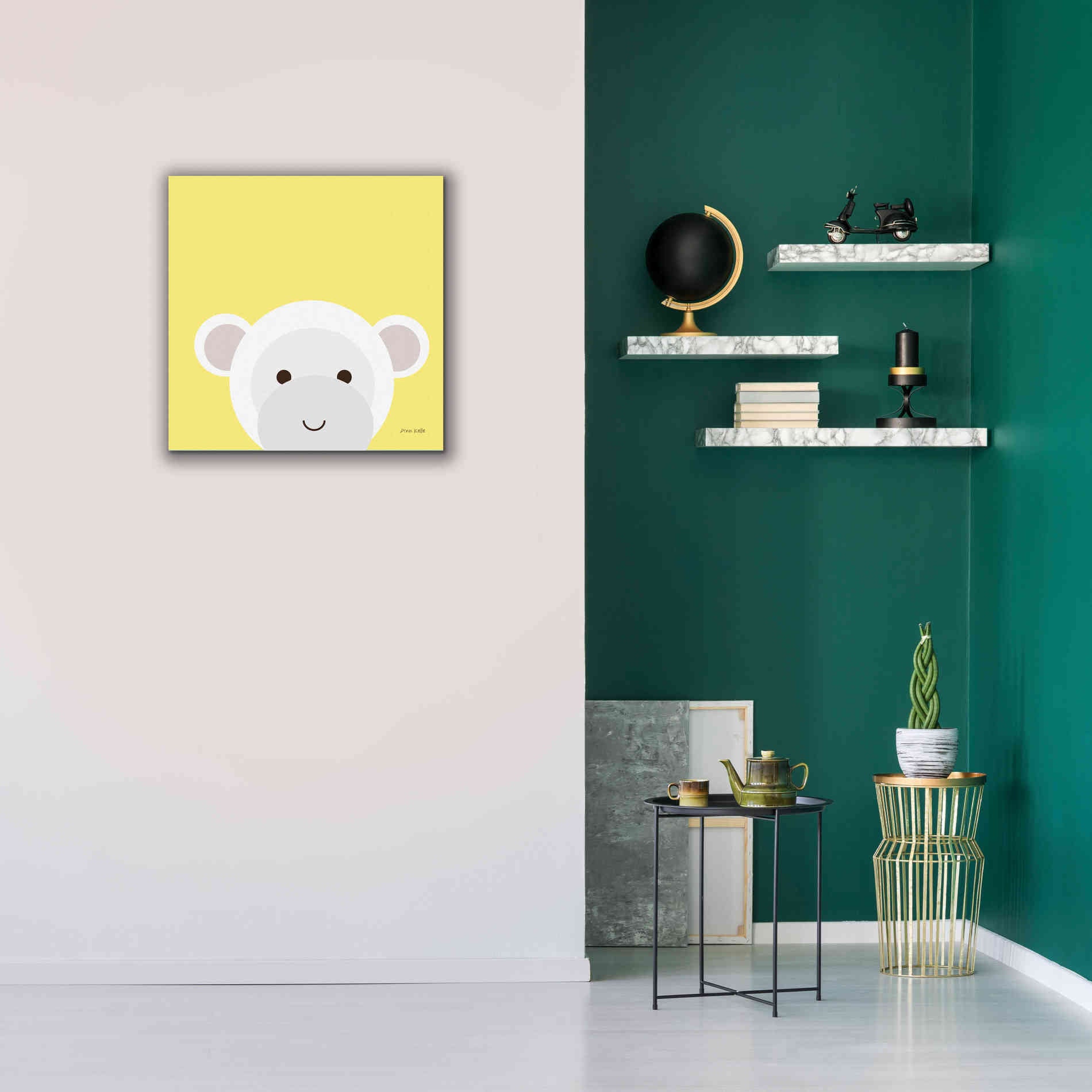 'Cuddly Monkey' by Ann Kelle Designs, Canvas Wall Art,26 x 26