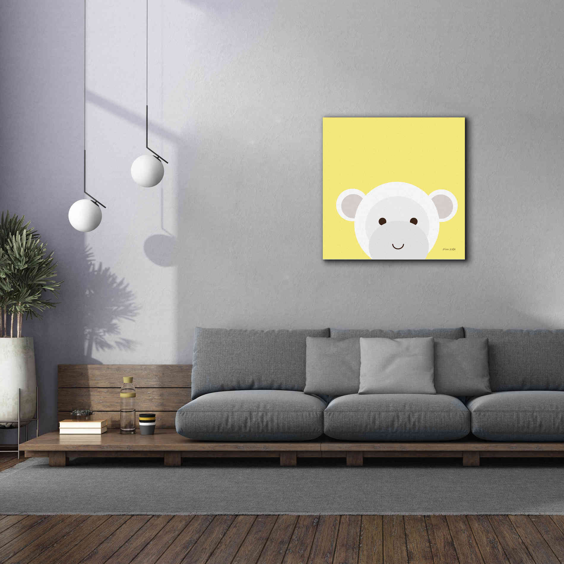 'Cuddly Monkey' by Ann Kelle Designs, Canvas Wall Art,37 x 37