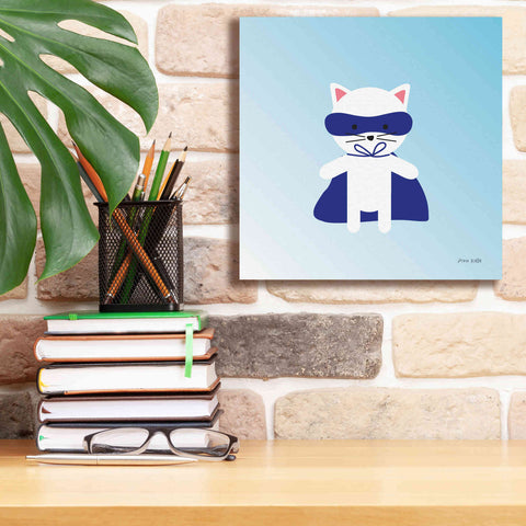 Image of 'Cat Super Hero' by Ann Kelle Designs, Canvas Wall Art,12 x 12