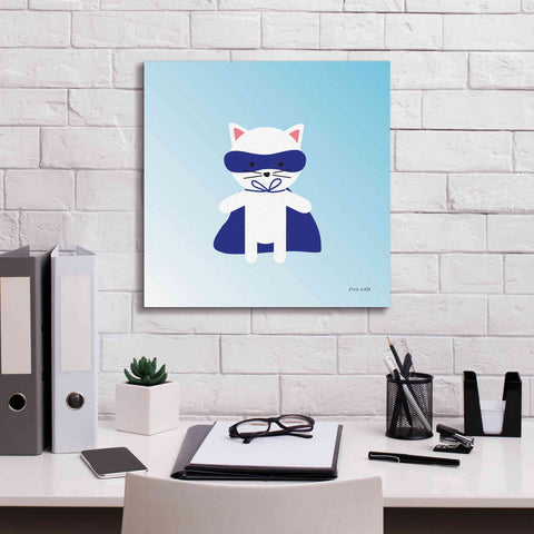 Image of 'Cat Super Hero' by Ann Kelle Designs, Canvas Wall Art,18 x 18