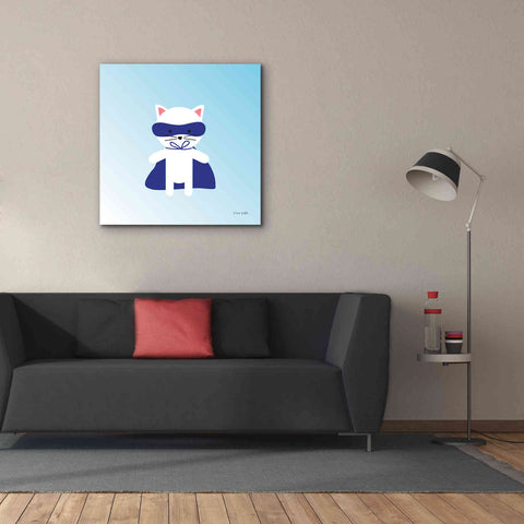 Image of 'Cat Super Hero' by Ann Kelle Designs, Canvas Wall Art,37 x 37