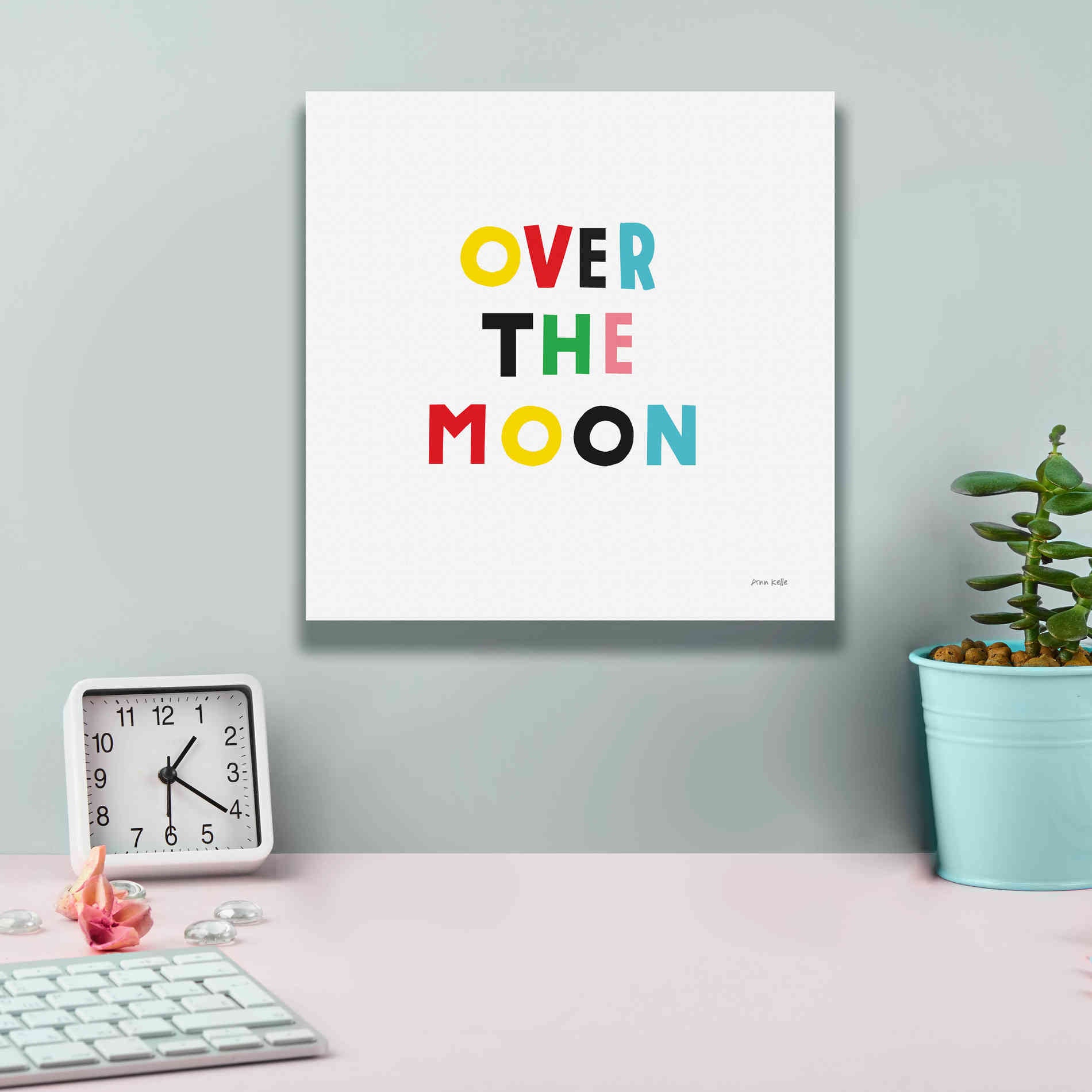 'Over the Moon' by Ann Kelle Designs, Canvas Wall Art,12 x 12