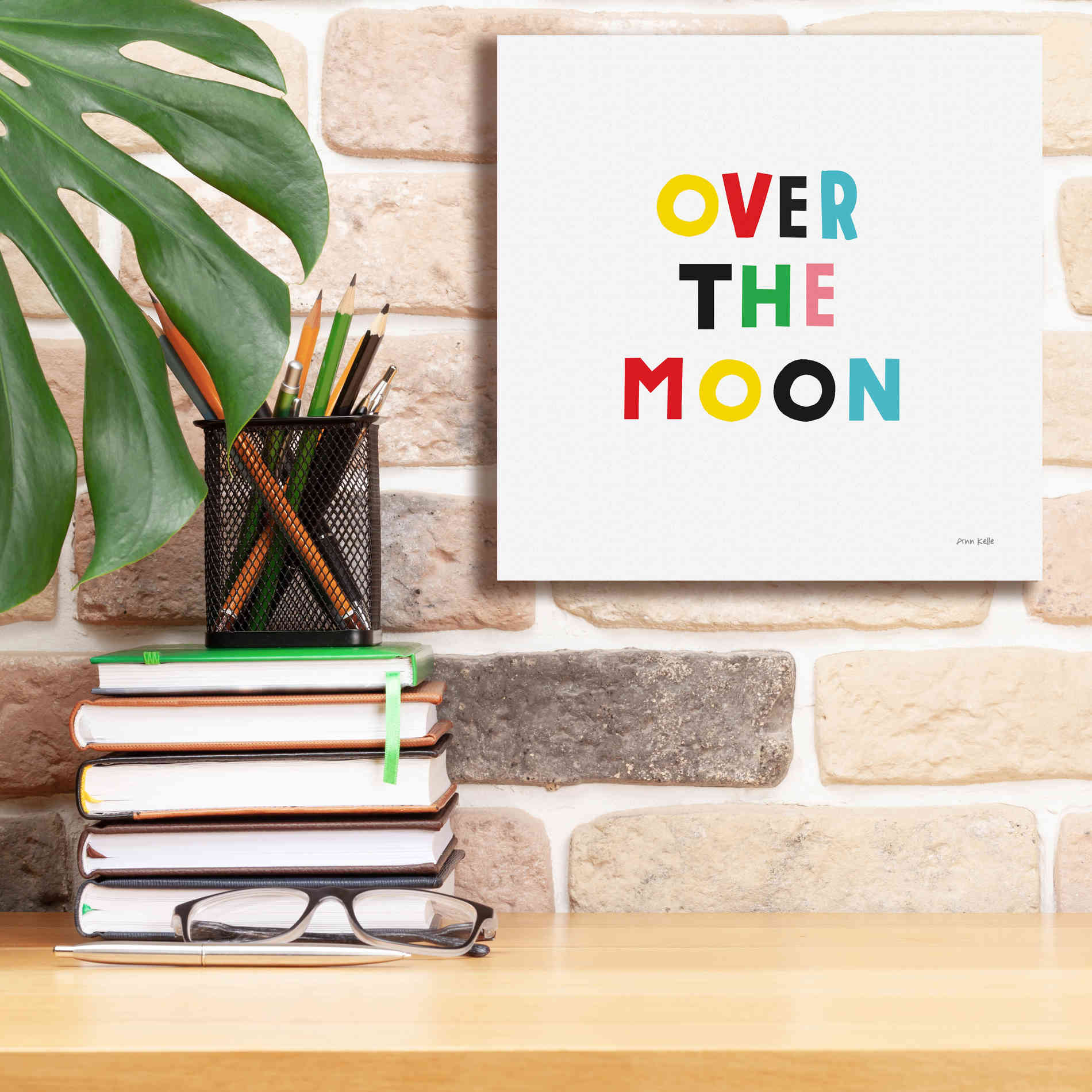 'Over the Moon' by Ann Kelle Designs, Canvas Wall Art,12 x 12