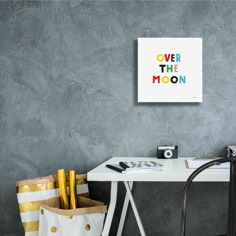 Image of 'Over the Moon' by Ann Kelle Designs, Canvas Wall Art,12 x 12