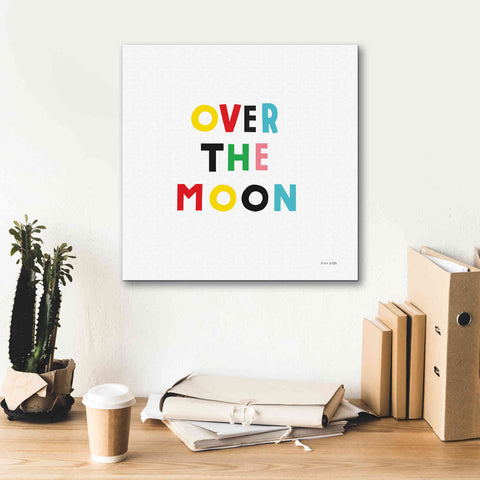 Image of 'Over the Moon' by Ann Kelle Designs, Canvas Wall Art,18 x 18
