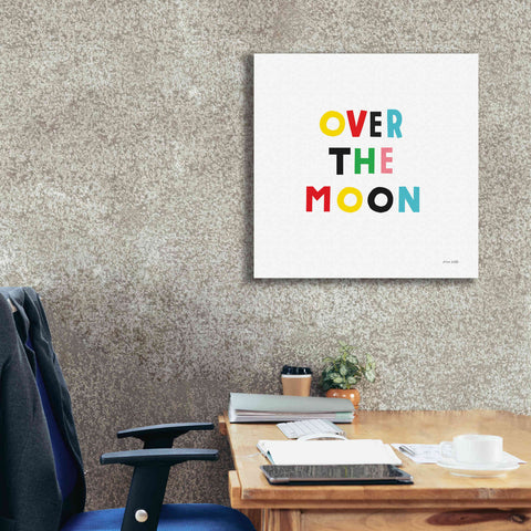 Image of 'Over the Moon' by Ann Kelle Designs, Canvas Wall Art,26 x 26