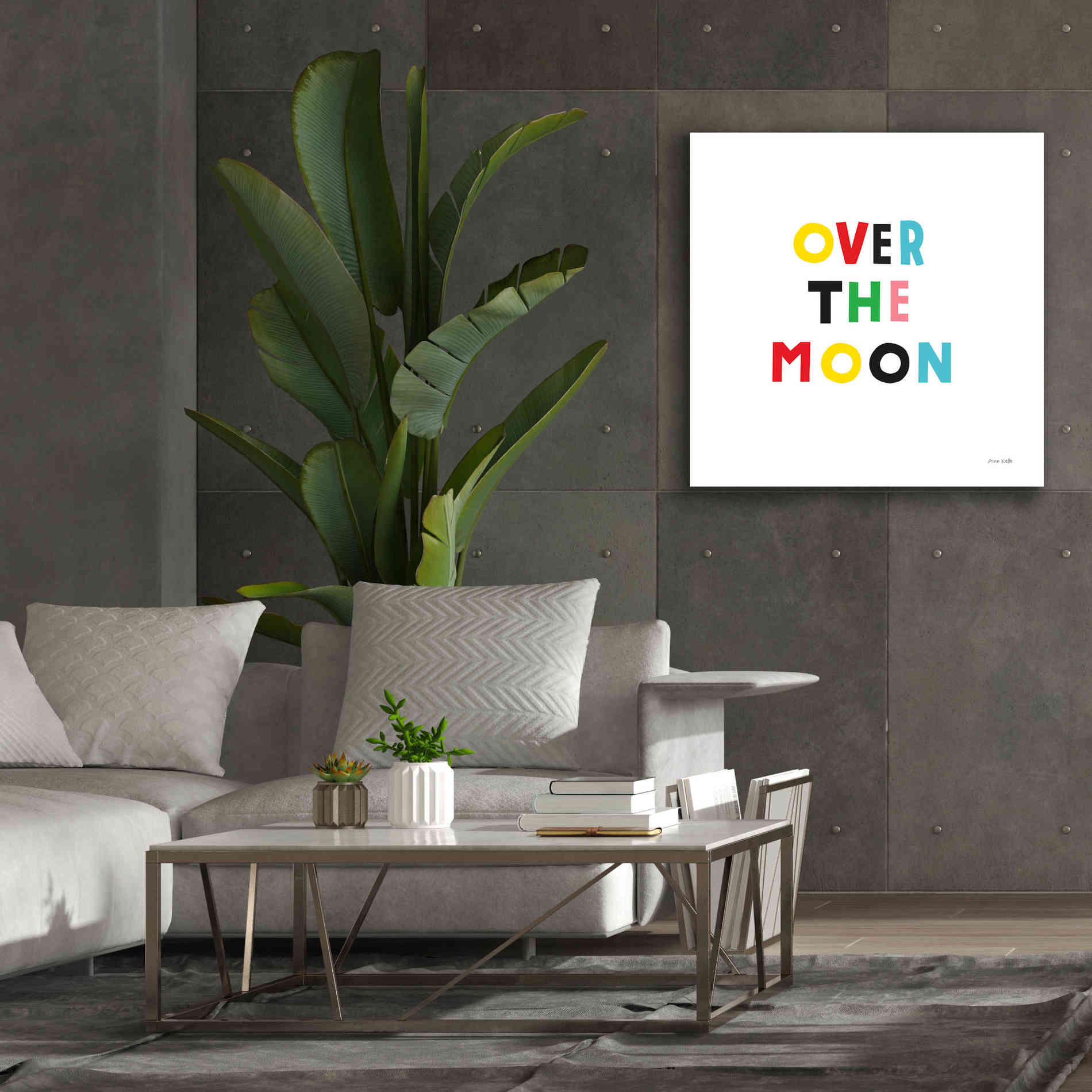 'Over the Moon' by Ann Kelle Designs, Canvas Wall Art,37 x 37