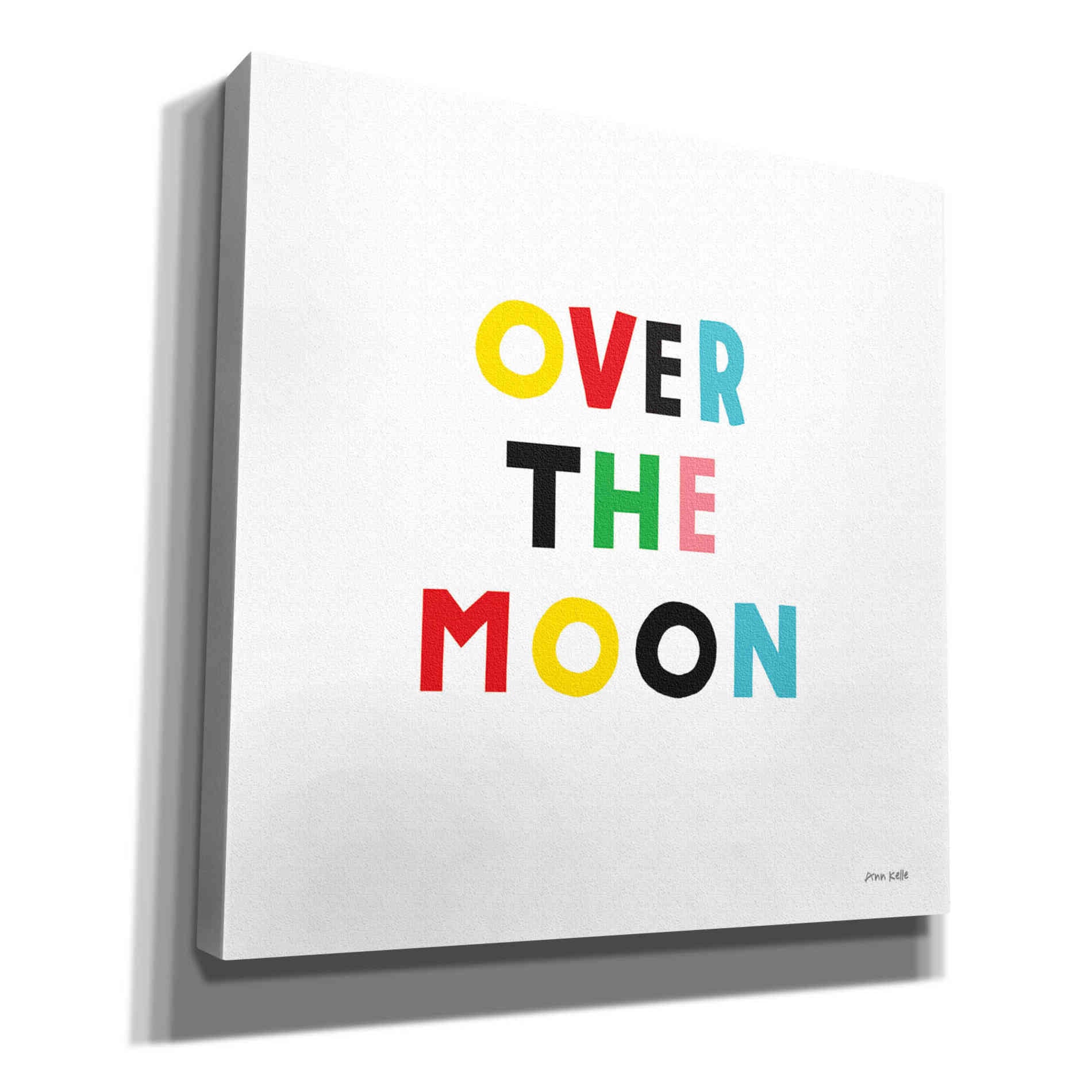 'Over the Moon' by Ann Kelle Designs, Canvas Wall Art,12x12x1.1x0,18x18x1.1x0,26x26x1.74x0,37x37x1.74x0