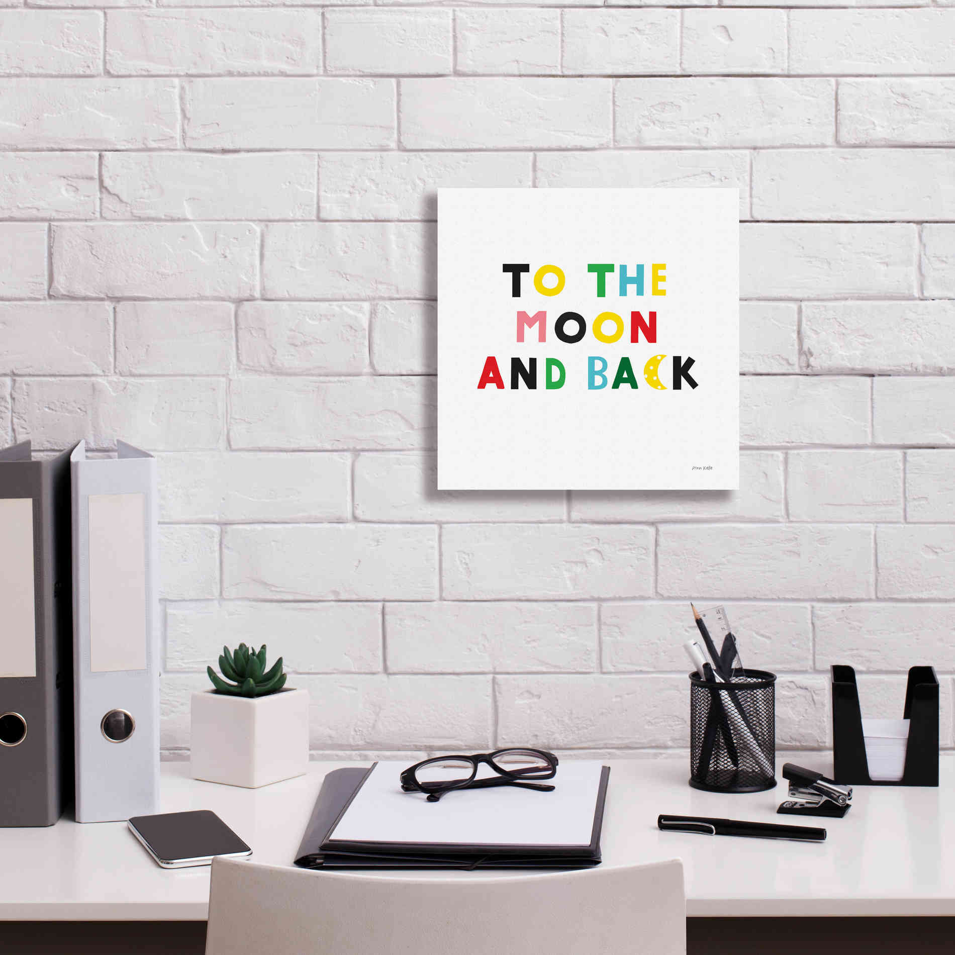 'To the Moon and Back' by Ann Kelle Designs, Canvas Wall Art,12 x 12