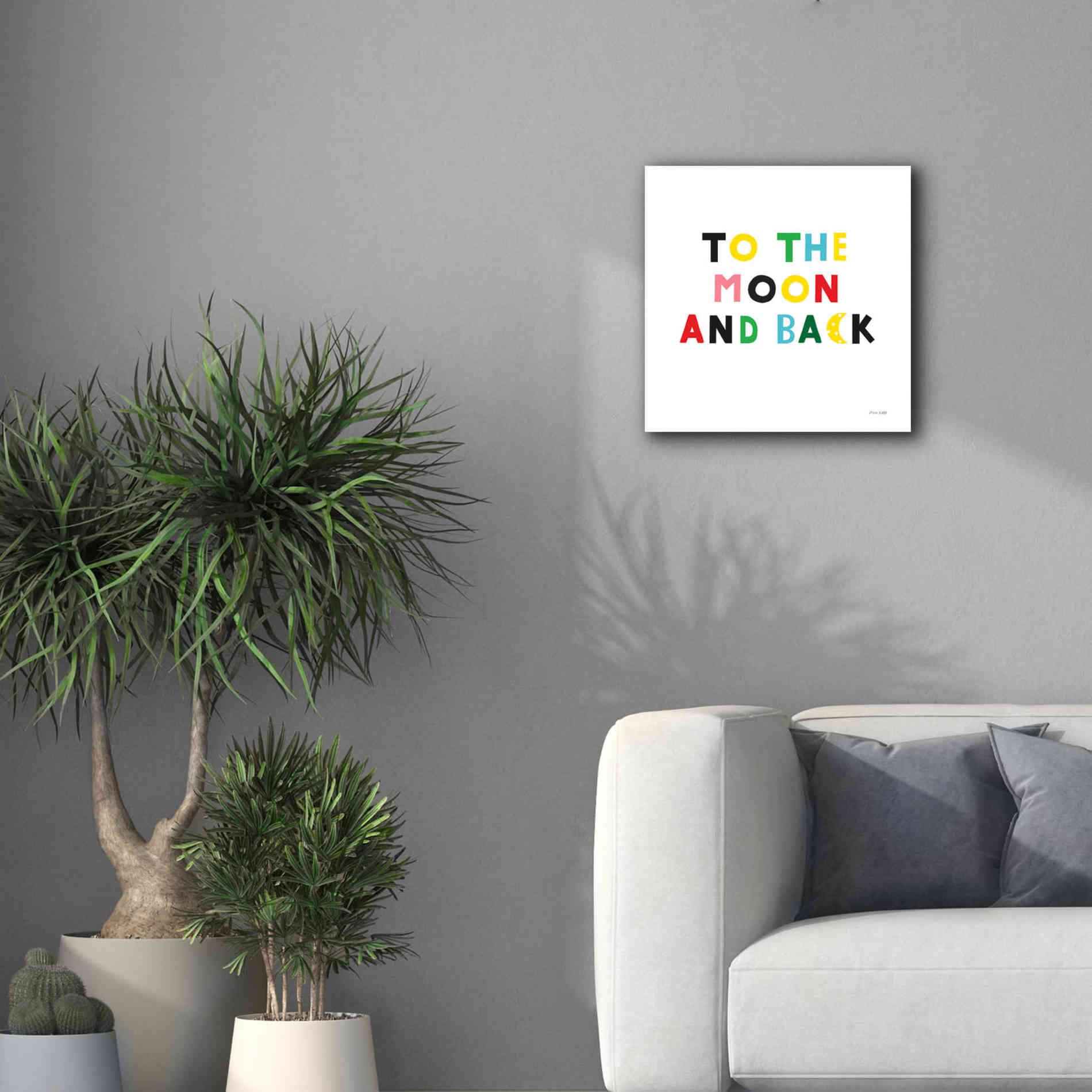 'To the Moon and Back' by Ann Kelle Designs, Canvas Wall Art,18 x 18