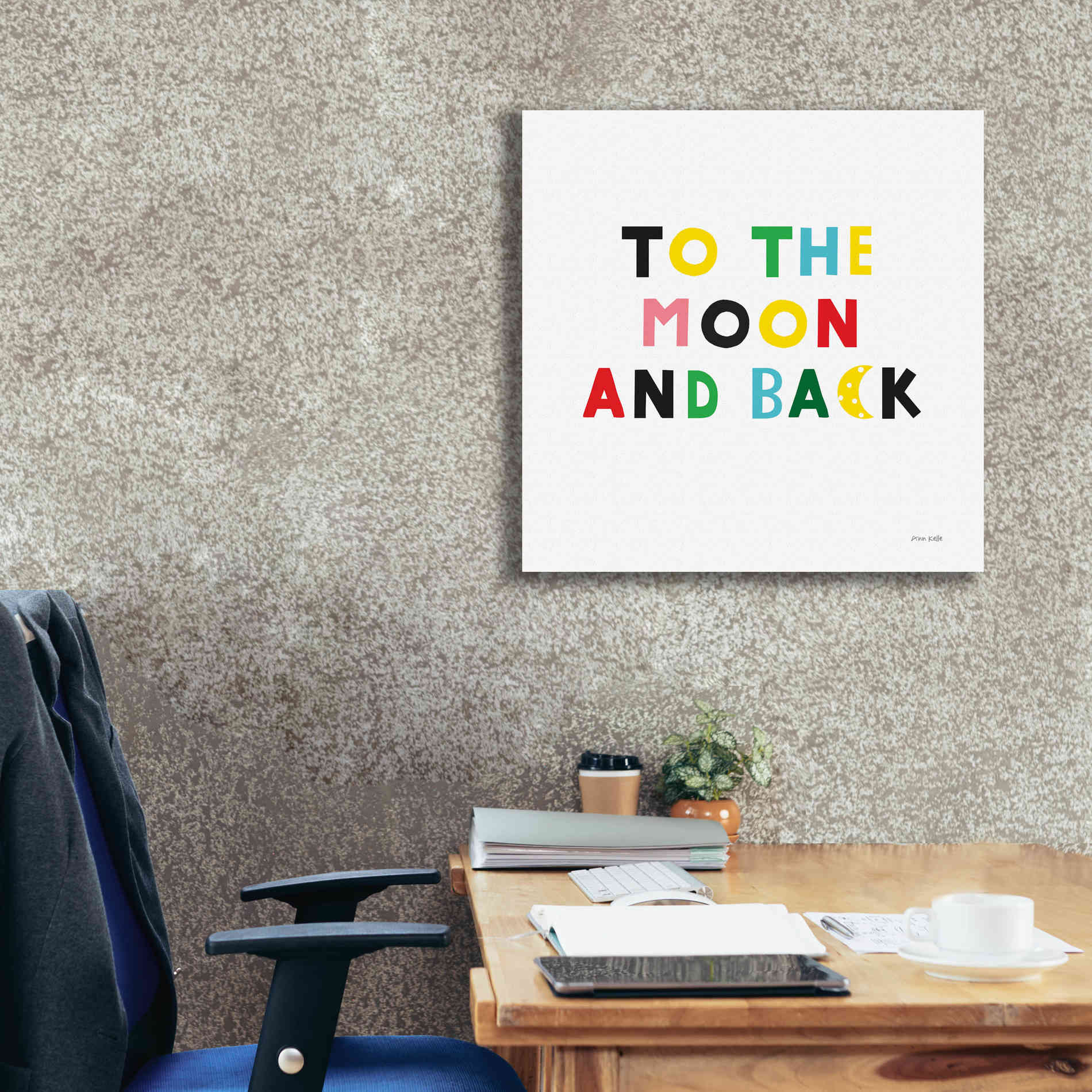 'To the Moon and Back' by Ann Kelle Designs, Canvas Wall Art,26 x 26