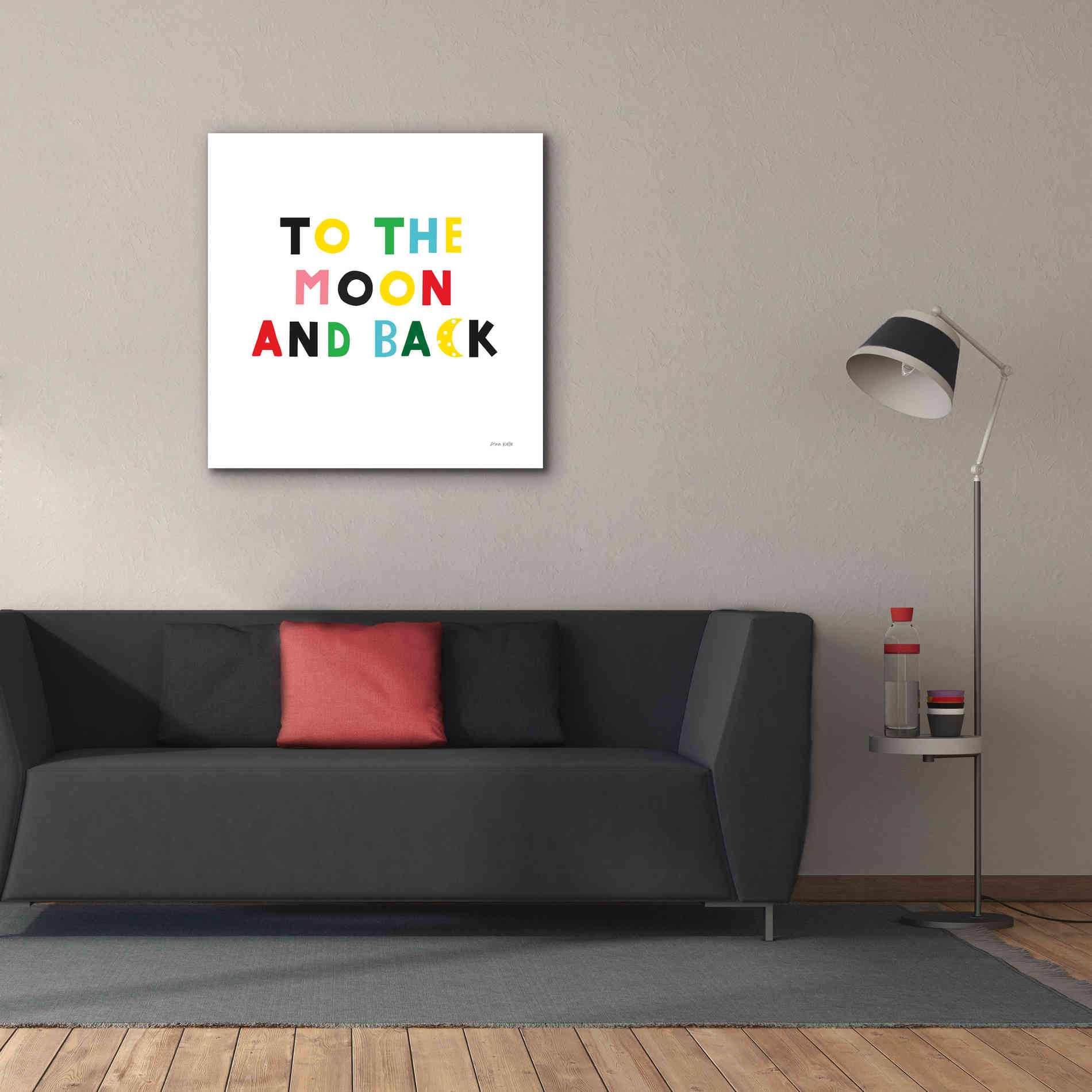 'To the Moon and Back' by Ann Kelle Designs, Canvas Wall Art,37 x 37