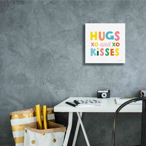 Image of 'Hugs and Kisses' by Ann Kelle Designs, Canvas Wall Art,12 x 12