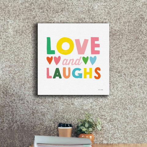 Image of 'Love and Laughs' by Ann Kelle Designs, Canvas Wall Art,18 x 18