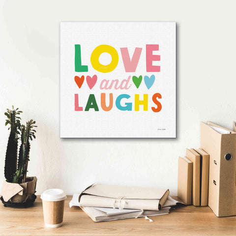 Image of 'Love and Laughs' by Ann Kelle Designs, Canvas Wall Art,18 x 18