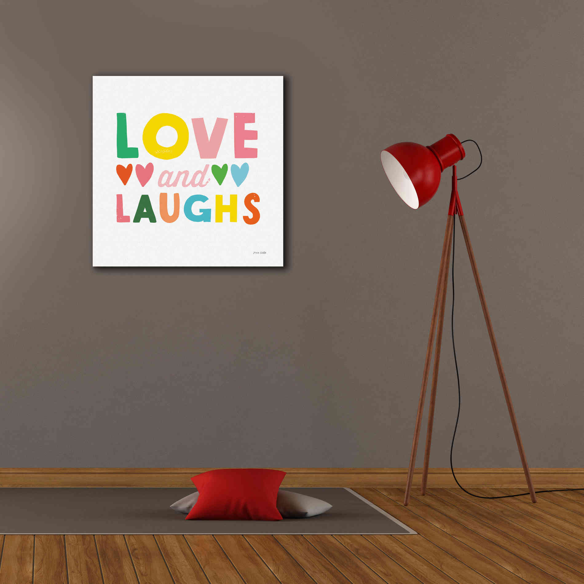 'Love and Laughs' by Ann Kelle Designs, Canvas Wall Art,26 x 26