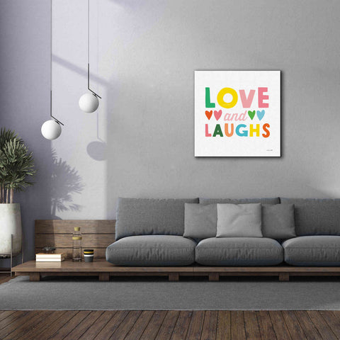 Image of 'Love and Laughs' by Ann Kelle Designs, Canvas Wall Art,37 x 37
