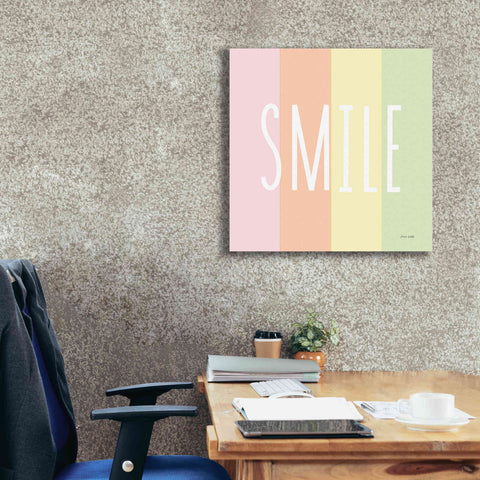 Image of 'Smile Rainbow' by Ann Kelle Designs, Canvas Wall Art,26 x 26