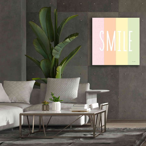 Image of 'Smile Rainbow' by Ann Kelle Designs, Canvas Wall Art,37 x 37