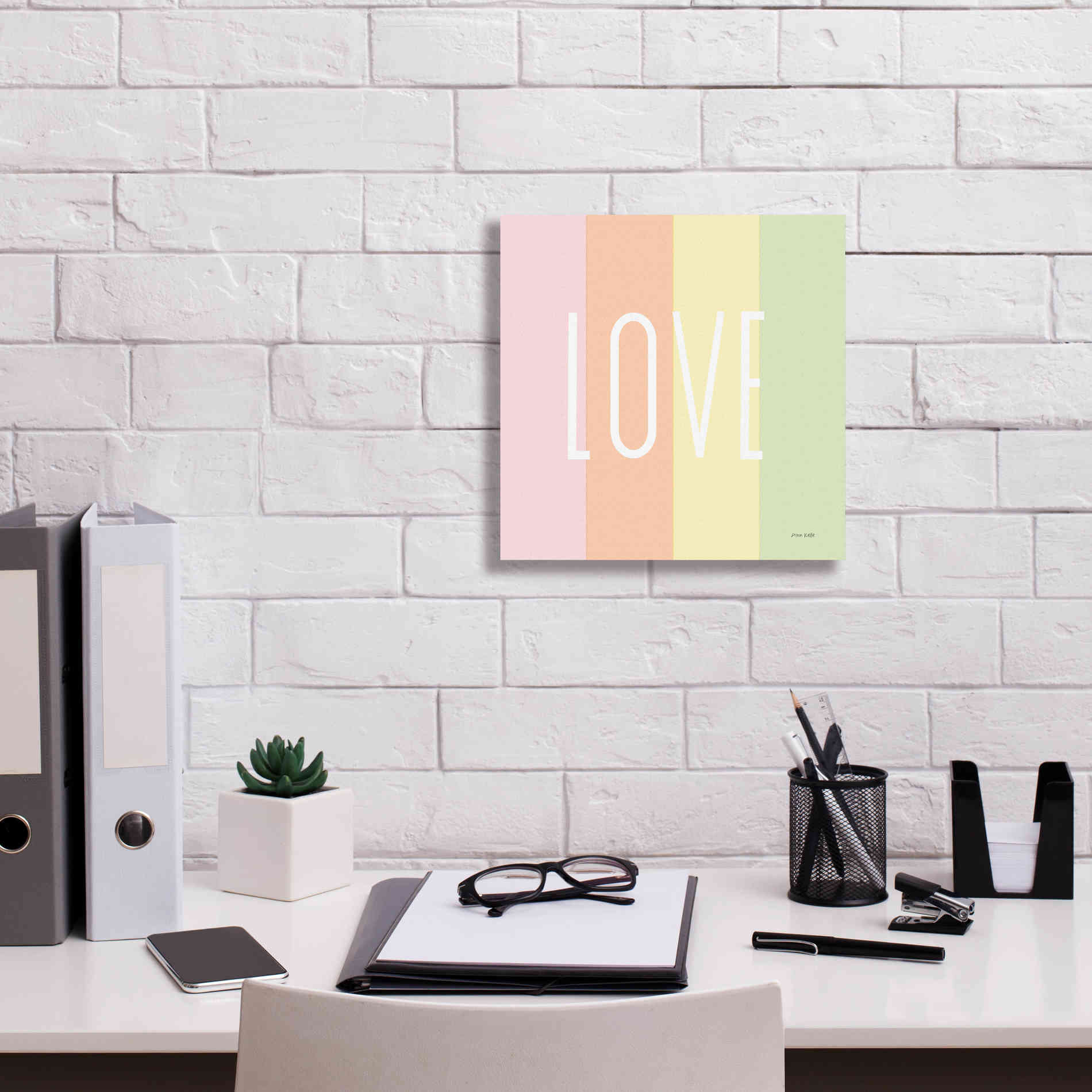 'Love Rainbow' by Ann Kelle Designs, Canvas Wall Art,12 x 12