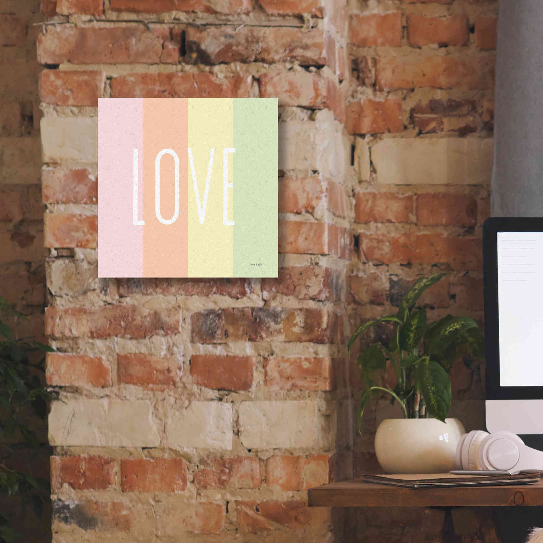 'Love Rainbow' by Ann Kelle Designs, Canvas Wall Art,12 x 12